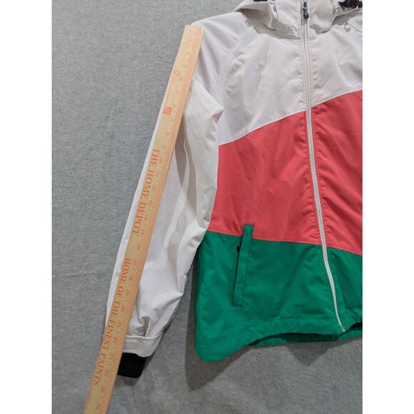 Polar Edge Hooded Jacket Women'sโ Medium Color Block Track Windbreaker Full Zip - Picture 2 of 16
